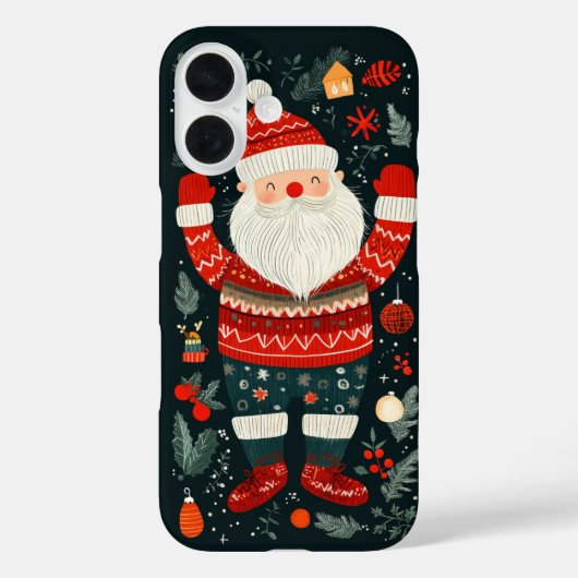 Coques Case-Mate iPhone Jolly Santa Claus Éléments d'hiver festifs (Verso)