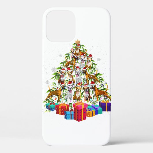 Coques Case-Mate iPhone Jote Noël Arbre Boxe Chien Famille Noël Cadeau (Verso)