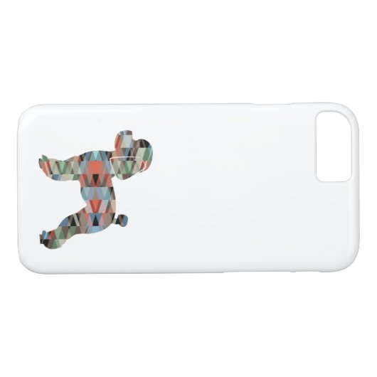 Coques Case-Mate iPhone Jouet Poodle Chien Geo Silhouette Plaid (Dos (Horizontal))