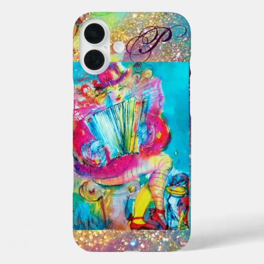 Coques Case-Mate iPhone JOUEUR D'ACCORDION DANS LE MONOGRAM D'Aquarelle DE (Verso)
