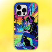 Coques Case-Mate iPhone Joueur d'Anime avec chat noir |
