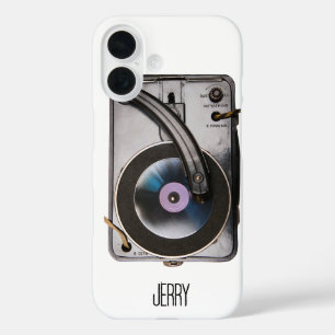 Coques iPhone 16 Joueur de Disque Rétro Amateur de Vinyle Vintage