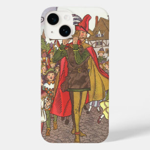 Coque Pour iPhone 14 Joueur de flûte de Hamelin de conte de fées vintag