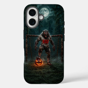 Coques iPhone 16 Joueur de football Loup-Garou Art Horreur Hallowee