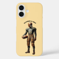 Joueur de football vintage avec casque en cuir URM