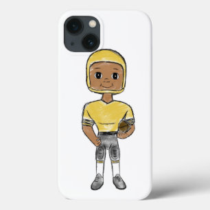 Case-Mate iPhone Case joueur de football vintage rétro noir jaune simple
