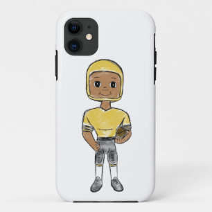 Case-Mate iPhone Case joueur de football vintage rétro noir jaune simple
