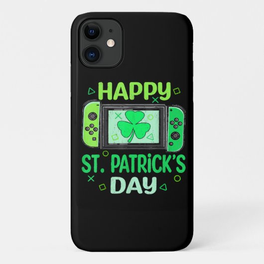 Coques Case-Mate iPhone Joueur de jeu vidéo Trèfle Joyeux St Patrick (Dos)