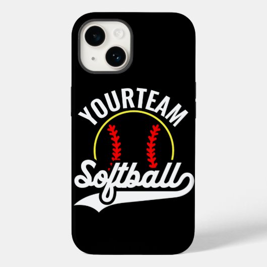 Coques Case-Mate iPhone Joueur de l'équipe de softball AJOUTER UN NOM Ligu (Verso)