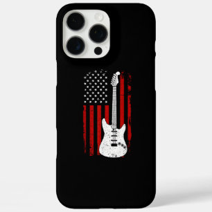 Coques iPhone 16 Pro Max Joueur de musique de guitare drapeau américain US