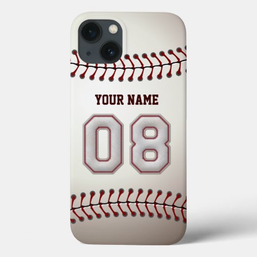 Coques Case-Mate iPhone Joueur Numéro 08 - Cool Baseball Stitches Look (Verso)