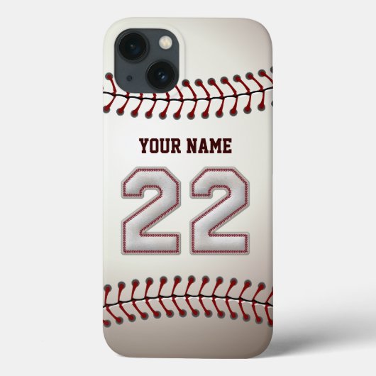 Coques Case-Mate iPhone Joueur Numéro 22 - Cool Baseball Stitches Look (Verso)