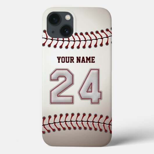 Coques Case-Mate iPhone Joueur Numéro 24 - Cool Baseball Stitches Look (Verso)