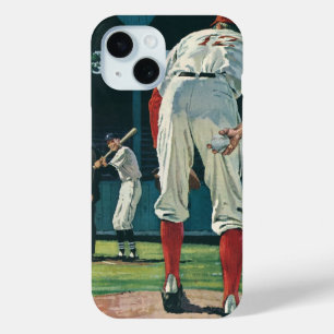 Coque Pour iPhone 15 Joueurs de baseball de sport vintage Lanceur sur m