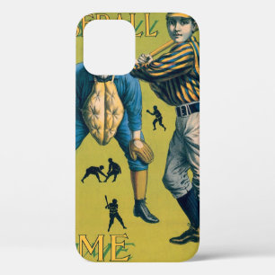 Coque iPhone 12 Joueurs de baseball sportifs vintage au match à do