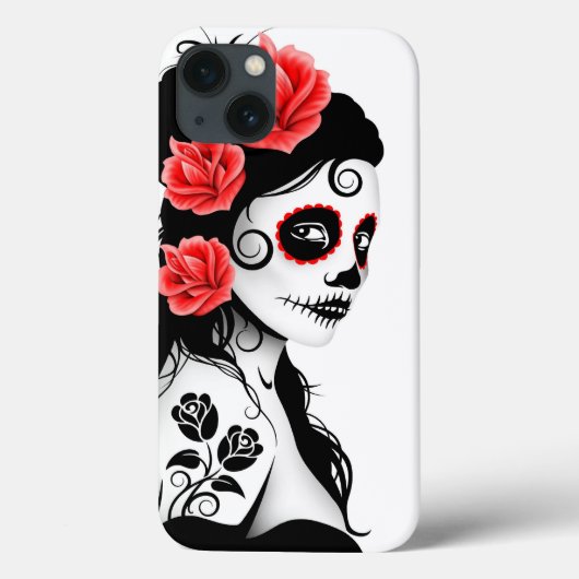 Coques Case-Mate iPhone Jour de la fille morte de crâne de sucre - blanc (Verso)