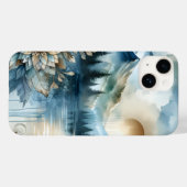 Coques Case-Mate iPhone Jour de la pluie Aquarelle Mountain Lake Boho rust (Verso (horizontal))