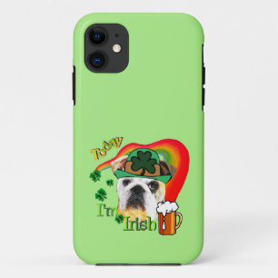Coque iPhone 11 Jour de la Saint Patrick de Bulldog anglais