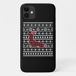 Case-Mate iPhone Case Jour de Noël du chien Dachshund Red Plaid Buffalo