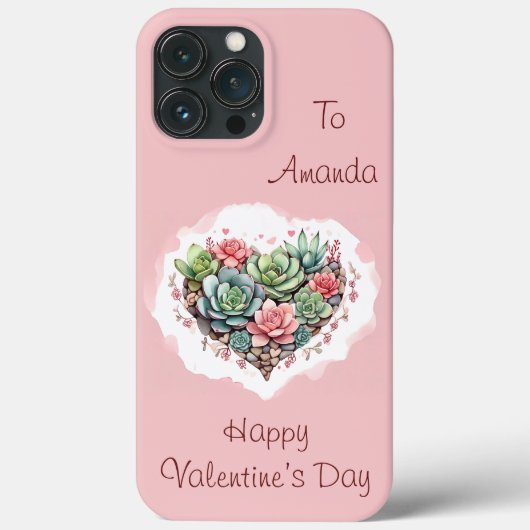 Coques Case-Mate iPhone Jour des Valentines du Coeur Succulent Rose Cute (Verso)