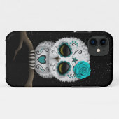 Coques Case-Mate iPhone Jour turquoise mignon des étoiles mortes de hibou (Dos (Horizontal))