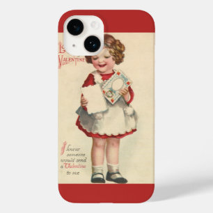Coques Pour iPhone Jour vintage des Valentines, Lettre fille avec amo