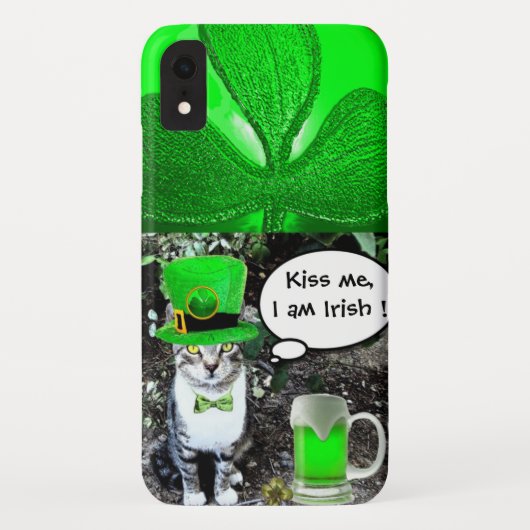 COQUES Case-Mate iPhone JOURNÉE DE LA SAINT-PATRICK CHAT AVEC BIÈRE IRLAND (Dos)