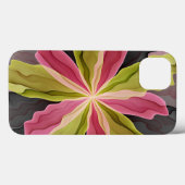 Coques Case-Mate iPhone Joy, Vert rose Anthracite Imaginaire Fleur Fractal (Verso (horizontal))