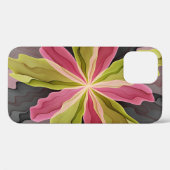 Coques Case-Mate iPhone Joy, Vert rose Anthracite Imaginaire Fleur Fractal (Verso (horizontal))