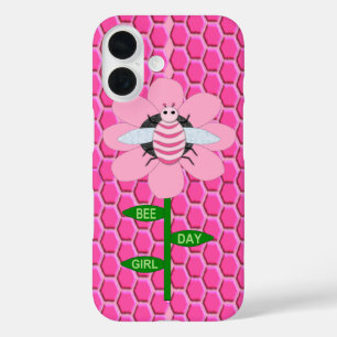 Coques iPhone 16 Joyeuse Fête De L'Abeille Fille Rose Anniversaire