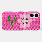 Coques Case-Mate iPhone Joyeuse Fête De L'Abeille Fille Rose Anniversaire (Verso (horizontal))