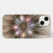 Coques Case-Mate iPhone Joyeuse Fleur Abstrait Beige Brown Floral Fractal (Verso (horizontal))
