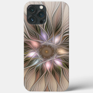Case-Mate iPhone Case Joyeuse Fleur Abstrait Beige Brown Floral Fractal