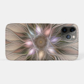 Coques Case-Mate iPhone Joyeuse Fleur Abstrait Beige Brown Floral Fractal (Dos (Horizontal))