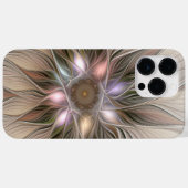 Coques Case-Mate iPhone Joyeuse Fleur Abstrait Beige Brown Floral Fractal (Verso (horizontal))
