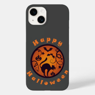Coque Pour iPhone 14 Joyeuse lanterne d'Halloween araignées et chauves-