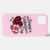 Coques Case-Mate iPhone Joyeuse Saint-Valentin Léopard Carreaux Amour Coeu (Verso (horizontal))