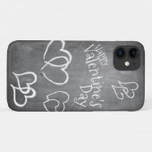 Coques Case-Mate iPhone Joyeuse Saint-Valentin sur un tableau noir (Dos (Horizontal))