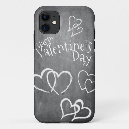 Coques Case-Mate iPhone Joyeuse Saint-Valentin sur un tableau noir (Dos)