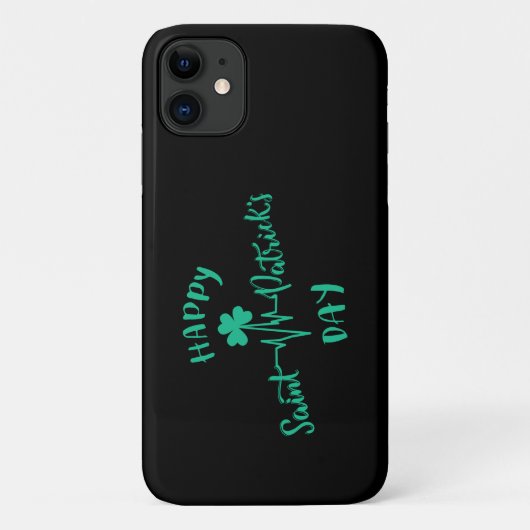 Coques Case-Mate iPhone Joyeuse St Patrick Day Battement de coeur trèfle (Dos)