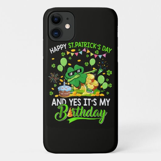 Coques Case-Mate iPhone Joyeuse St Patrick et shamrock de mon anniversaire (Dos)