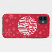 Coques Case-Mate iPhone Joyeuse typographie de Noël Joyeux voeux (Dos (Horizontal))