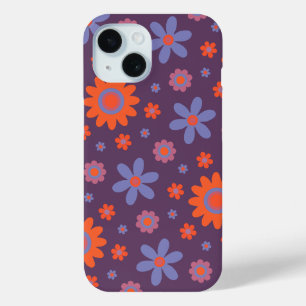 Coque Pour iPhone 15 Joyeuses Fleurs Rétro mignonnes les années 70 Hipp