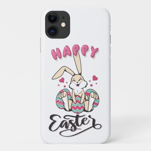 Coques Case-Mate iPhone Joyeuses Pâques du charmant Lapin de Pâques (Dos)