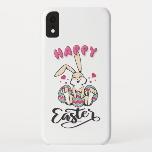 Coques Case-Mate iPhone Joyeuses Pâques du charmant Lapin de Pâques (Dos)