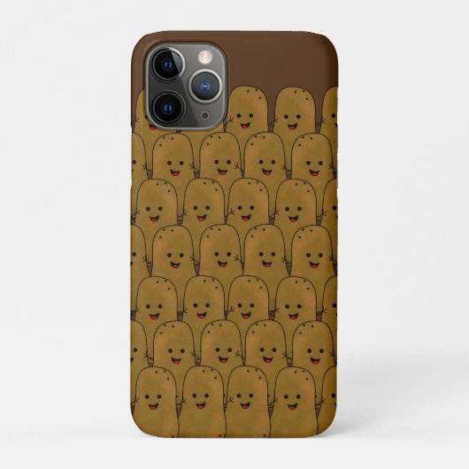 Coques Case-Mate iPhone Joyeuses Pommes De Terre Brown Dans Un Groupe (Dos)