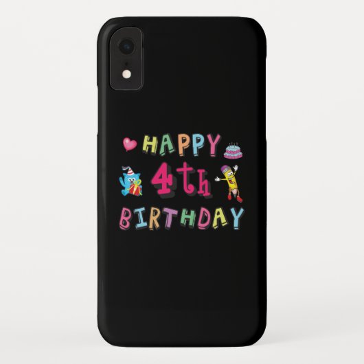 Coques Case-Mate iPhone Joyeux 4e anniversaire. 4 ans b-jour. (Dos)