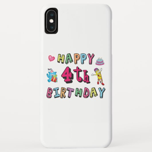 Coques Case-Mate iPhone Joyeux 4e anniversaire. 4 ans b-jour. (Dos)