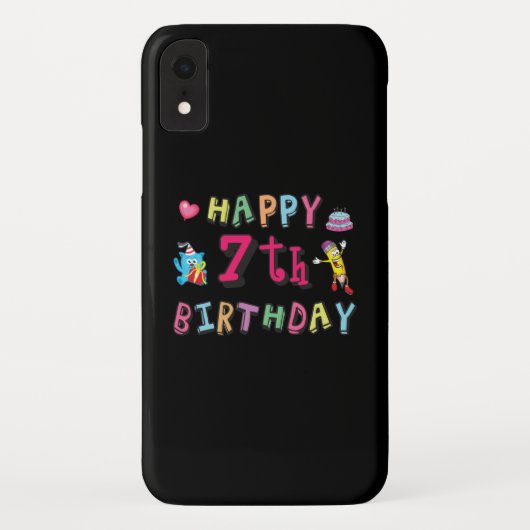 Coques Case-Mate iPhone Joyeux 7ème anniversaire. 7 ans. (Dos)