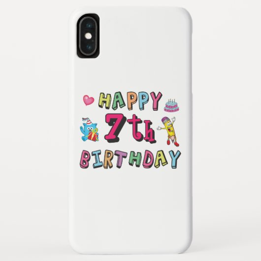 Coques Case-Mate iPhone Joyeux 7ème anniversaire. 7 ans. (Dos)